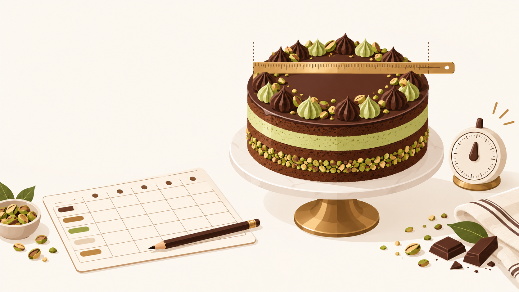 Fiches techniques et planning de révision pour le CAP Pâtissier en candidat libre, sur une table en bois avec ustensiles de pâtisserie